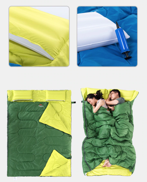 Túi ngủ đôi có gối cho gia đình, cặp đôi, người yêu NatureHike SD15M030-J